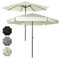 MIADOMODO® Sonnenschirm - Ø250/300cm, Handkurbel, Wasserabweisend, Platzsparend, Farbwahl, Balkon, Terasse, Garten - Ampelschirm, Gartenschirm, Terassenschirm, Balkonschirm (Ø 250 cm, Beige)