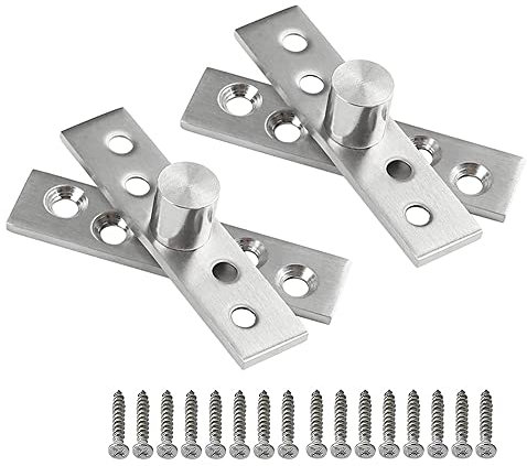 Set di 2 cerniere girevoli a 360° in acciaio inox con perno nascosto, cerniera girevole nascosta robusta (75 x 17 mm)