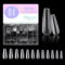Faux Ongles, 500 Pièces Cercueil Acrylique Capsules Faux Ongles, 10 tailles Ballerine Faux Ongles et Capsules pour Salons de Manucure, Femme
