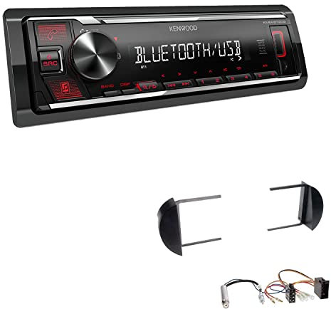 Kenwood KMM-BT209 1-DIN Autoradio Media Receiver Bluetooth USB AUX mit Einbauset passend für Volkswagen VW New Beetle und New Beetle Cabrio 1998-2010 schwarz