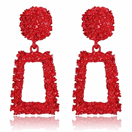 Diamday Pendientes de clip para mujer Grande Pendientes de clip geométricos rectangulares Moda Oro Plata Rosa Caliente Pendientes de la Gota para Las mujeres No Perforadas