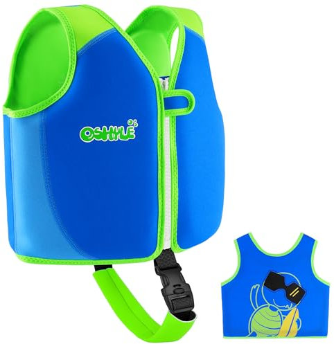 OSHYLE Gilet de Natation en néoprène pour Enfants (L(6-9), Bleu)
