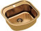 QUADRON fregadero de cocina fregadero de acero inoxidable Pvd-cobre | tamaño 49 x 47 cm | fregadero de un seno cámara de acero | con sifón y tapa de rosca | adecuado para un armario a partir de 45cm