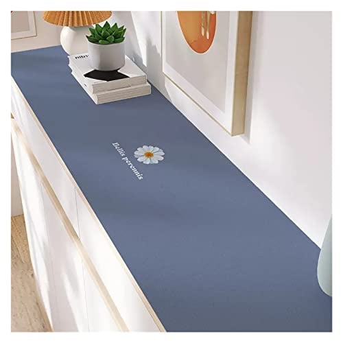 1.5mm Thick PVC Tablecloth Protector - 15.74 X 47.24 Inches Waterproof And Oil Resistant Table Mat For TV Stand/Coffee Table/Night Stand/Side Table/TV Stand/Washing Machine Tablecloth Sideboard Cover