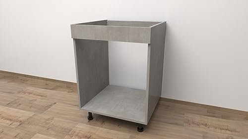 Alfredo Calandrelli Mobile Base Forno da 60 cm, di Colore Cemento con Le Seguenti Misure: l=60, h72, P=55 cm spedizione in Kit, con pattina. Altezza completa di piedini 82 cm