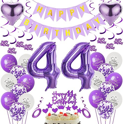 Luftballons 44. Geburtstag Dekoration Lila 44. Geburtstag Deko Frauen Lila Folienballon 44 Jahre Geburtstag Ballon 44.Geburtstag Deko Lila Frau 44 Geburtstag Lila Deko 44. Lila Tortendeko