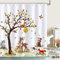 Bonhause Duschvorhang Herbst Waldtiere Baum Hirsch Fuchs Duschvorhänge für Kinder 180 x 180 cm Anti-Schimmel Wasserdicht Polyester Stoff Waschbar Bad Vorhäng für Badzimmer mit 12 Haken