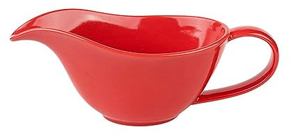 lesulety Sauciere Keramik Porzellan Saucière Saucenbecher Salatschüssel Soßenschale Milchkännchen Pfeffer Saft Sauce Soßen Gewürze Behälter Suppenschalen Griffdesign,Rot
