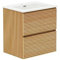 Baikal Mueble de Baño Dash. Conjunto de Baño de 2 Cajones, Suspendido en Pared, Incluye Lavabo Cerámico. Mueble de Fondo de 46cm. Mueble MONTADO. Lavabo Encastrado sin Espejo 60 cm Monocolor