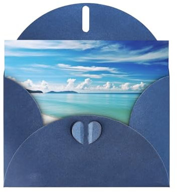 DOFFO Ozean Meer Strand bedruckte Grußkarten Perlglanz Papier Weihnachtskarte Hochzeitskarte Lustige Geburtstagskarte Blanko-Karten und Umschläge Thinking Of You Karten Geburtstagseinladungen