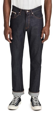 Naked & Famous Denim Men's True Guy 11oz Stretch Selvedge Jeans, Indigo, 34