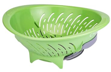 Passoire multifonction - Passoire idéale pour pâtes et légumes, en plastique, 27 cm, vert