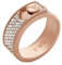 Emporio Armani Anello a fascia da donna in acciaio color oro rosa con cristalli incastonati, EGS3092221
