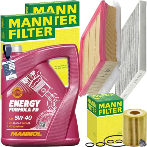 Mann Inspektionspaket+Mannol 5W-40 Motoröl | C20106/1(LX1982)+CUK2243+HU820/1Y+822.360.001+Mn Kompatibel mit Corsa D (S07),Corsa D Kasten/schrägheck (S07)