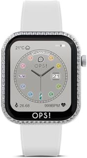Ops! Smartwatch Donna Brillantini Call Love Diamonds, chiamata, notifiche, sport, frequenza cardiaca, sleep monitor, compatibile IOS e android (BIANCO)