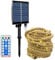 MEDOYOH 5M Solarseil Lichterkette mit 100 LEDs, Solar Hanfseil Lichterkette mit 8 Beleuchtungsmodi, Diming Adjust Timer Wasserdicht für Gartenterrasse Balkon Schaukel Stamm Dekor