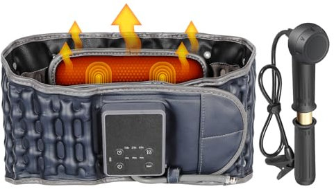 Oramuon Cintura lombare a decompressione con cuscinetto riscaldante e vibrazione per alleviare il dolore lombare, dispositivo di trazione lombare, massaggiatore per la schiena con calore, tutore per