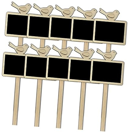 Mipcase Lot De 10 Marqueurs En Bois Pour Plantes Aromatiques Motif Oiseaux Amovibles Décoratifs Pour Pots De Fleurs