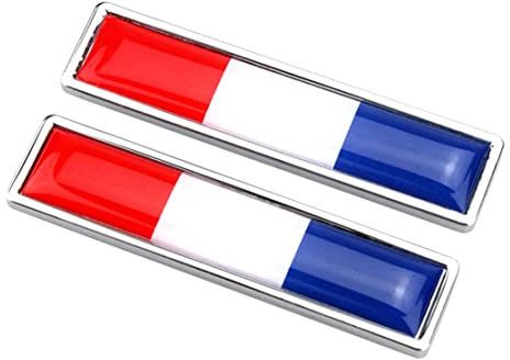 Nationalflagge Metall Aufkleber Frankreich Flaggen Auto Emblem -Abziehbilder 3D Chrom Stoßfängerzubehör 1Pair -Abziehbilder