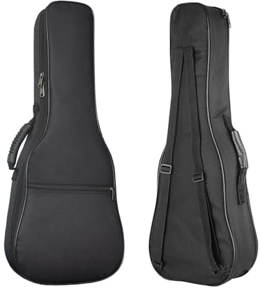 Farcaya Custodia per ukulele da concerto, 58,9 cm / 61 cm, morbida, con doppia tracolla regolabile, imbottitura in spugna spessa 0,5 cm, protettiva, impermeabile, in tessuto Oxford (nero, 68,5 cm)