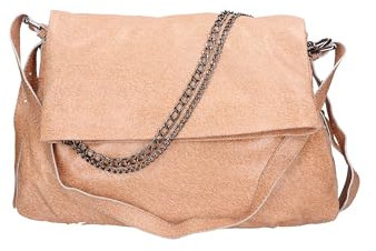 Gave Lux Umhängetasche für Damen. Handwerkliches Produkt. Außenmaterial: Echtes Leder. HERGESTELLT IN ITALIEN. GLX22114123FBG-LACHS. 40x24x11 cm