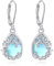EUDORA Harmony Ball S925 Orecchini in Argento Sterling con Pietra di Luna per Donna, Orecchini a Monachella con Albero della vita Orecchini Pendenti con Pietra di Luna a Goccia