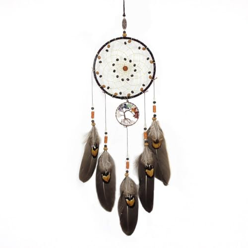 BetterJonny Traumfänger, 65cm Dreamcatcher Vintage Feder Traumfänger Handgefertigt Dream Catchers im Böhmischen Stil für Wandbehang Wohnkultur Ornamente Handwerk Zimmerdekoration Braun