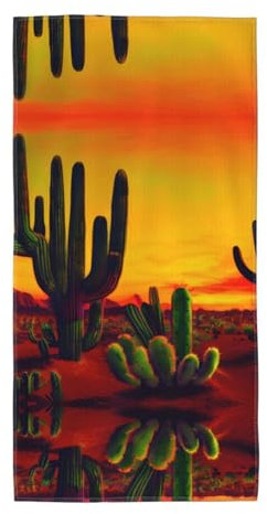 SamLng 30,5 x 61 cm Handtuch – Kaktus in Wüste, Strand, Pool und Reisehandtuch für Damen und Herren – leicht, Reise-Fitnessstudio
