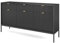 Easy4You Kommode N1 Schwarz Matt 154x83x40 cm (B x H x T) mit 3 Schubladen und 3 Türen Sideboard Ideal für Wohnzimmer, Schlafzimmer Moderne Elegante Schubladenschrank mit Schwarzer Metallfuß