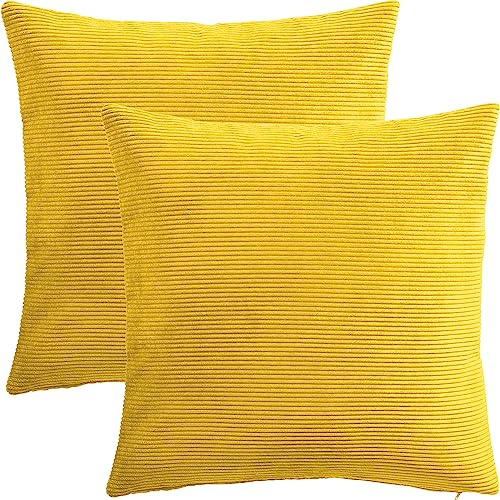 Erwin Müller Kissenhülle Glasgow 2er-Pack Cord Curry Größe 60x60 cm