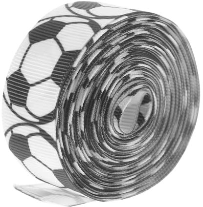PERSELOSO Fußball Geschenkband Mit Fußballmotiv Geschenkbänder Für Verpackung Von Geschenken Bastelprojekte Heimdekoration Und Kopfschmuck Leicht Zu Transportieren Lagern