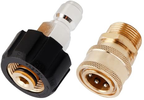 Gasea Pressure Washer Quick Connect Fitting Kit, M22 14mm Swivel to 3/8 Inch Power Washer Gun Adapter Garden Hose Quick Connector, 4500PSI