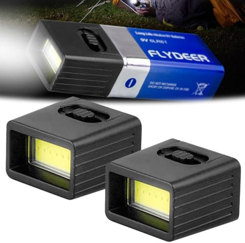 Mini Torch 9V Battery, COB Work Light LED Flashlight Mini Battery Torch, Waterproof Portable Pocket Light, Super Bright Flashlight for Outdoors Camping, Hiking,Emergency,Repair -Battery No Included