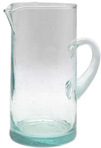 Jarra de cristal para zumo de agua, 1 litro, con asa, transparente