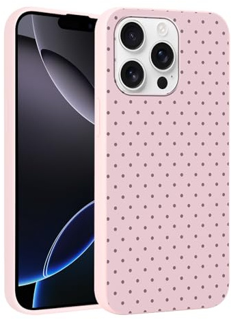 Foonary Polka Dot Phone Case for iPhone 16 Pro Max Cute Fashion Pattern Case 6.9, Aesthetic Trendy Stylish Design Women Girly Cover Camera Protective Slim Silicone Shockproof TPU Funda, Pink
