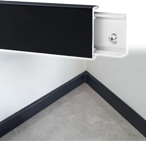 ZJKXJH Plinthe Profilé de Finition en Acier Inoxydable de 3/4/5/6/8/10/12/15 cm de Hauteur, Plinthe Murale Résistante Aux Rayures pour Bureaux(H-4.7in/12cm)