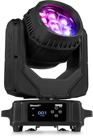 BeamZ Pro Nereid740 Outdoor Moving Head LED 7x40W – Bee Eye Zoom DMX Licht für DJ Lichtanlage – RGBW Wash & Beam Effekt – IP65 Bühnenbeleuchtung & Movingheads Schwarz