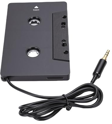 Tomantery Convertisseur Cassette vers AUX pour Voiture avec Prise Jack 3,5 Mm Adaptateur Cassette élégant pour écouter de la Musique et Passer des Appels Téléphoniques Convient à les âges Noir 1 Pièce