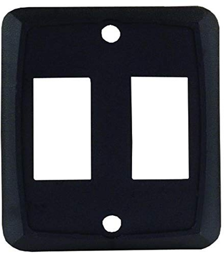 JR Products 12885 Black Double Switch Face Plate