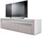 Vladon Lowboard Valencia, Made in Germany, TV-Kommode mit 1 offenem Fach und 2 Klappen, Weiß matt/Sandgrau Hochglanz/Sandgrau Hochglanz (155 x 46 x 40 cm)