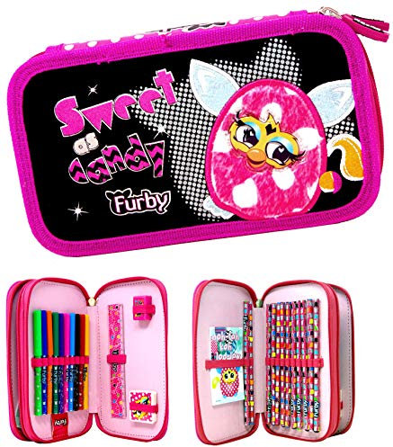Furby 26 TLG gefüllte Doppel-Federmappe/Federtasche - super Federtasche für die Schule