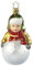 Christbaumschmuck Glas 11cm Junge mit Schneeball mundgeblasen handbemalt Weihnachtskugeln bunt