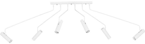 Licht-Erlebnisse Deckenlampe Spot schwenkbar weiß 6-flammig GU10 bis 35W 230V Metall Deckenstrahler Lampenkopf kippbar Hängelampe Wohnzimmer modern Flur Beleuchtung Schlafzimmer Jugendzimmer