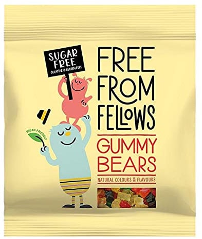 Gummy Bears - Sugar, Gelatine & Gluten Free Jellies Sweets 100g (Pack of 1)