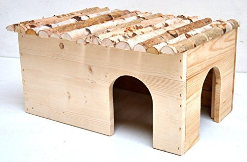 Ollesch Mega XL Nagerhaus für Meerschweinchen und Kaninchen 50x25x33cm
