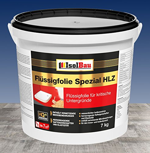 Flüssigfolie HLZ 7kg - Dichtfolie für kritische Untergründe - Wasserdichte Abdichtung für innen & Außenbereich - für Wand & Boden - Balkonabdichtung, Wasserstop, für Fliesen und Holz