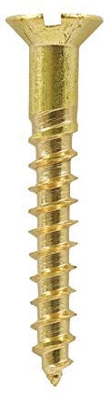 Solid Brass Slotted Countersunk Woodscrew ~ All Gauges & Sizes inc. 2,4,6,7,8,10 Screw (20, No.6 x 1)