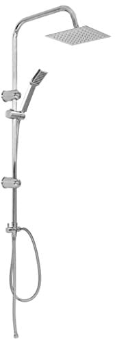 vidaXL Ensemble de Douche à Deux Têtes avec Douchette Douche à Main Pomme de Douche Carrée Réglable Maison Salle de Bain Intérieur 95 cm