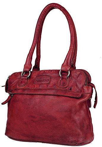 VEN-TOMY • Damen Umhängetasche aus hochwertigem Waschleder Leder Handtaschen VT416 (Bordeaux)