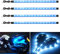 YM E-Bright Éclairage Intérieur de Voiture, 12V Bande LED Intérieur Auto 30CM 5050 12-SMD Neon Voiture Exterieur Etanche pour Moto, Voiturette de Golf, Décoration de Bateau (4PCS Glace Bleue)